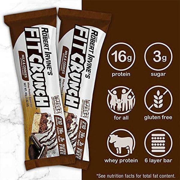 20 Loose Irvine 3.1oz Fit Crunch Milk & Cookies Protein Baked Bars EXP 8/24