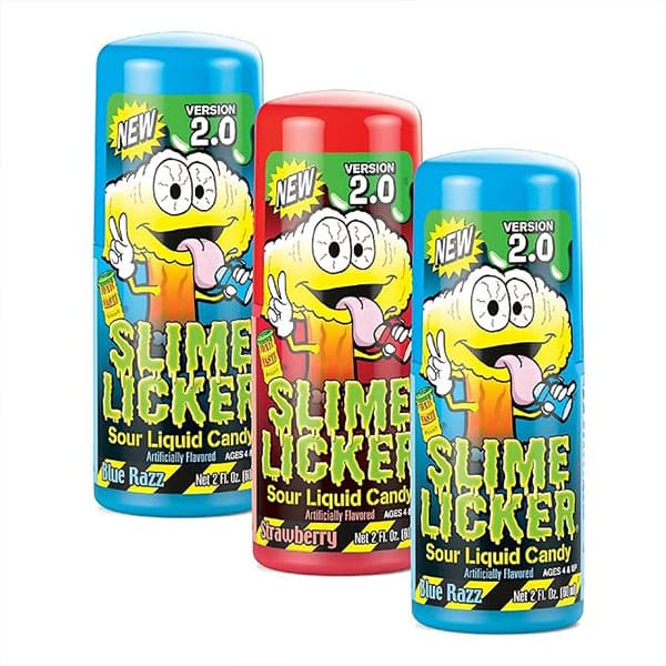 3 Pack | Toxic Waste Slime Licker 2.0 Sour Liquid Candy | New Version Sour Liquid Candy | Flavors: 1 Strawberry & 2 Blue Razz