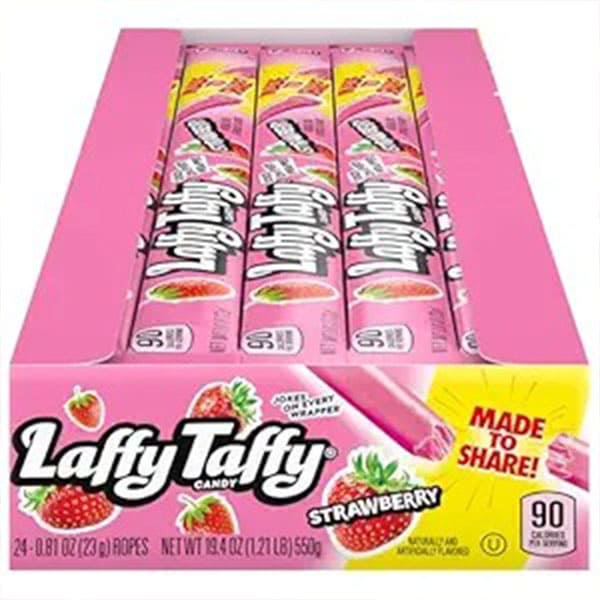 3X Ropes Laffy Taffy Strawberry Flavor Candy Stretchy & Tangy Ropes | .81oz