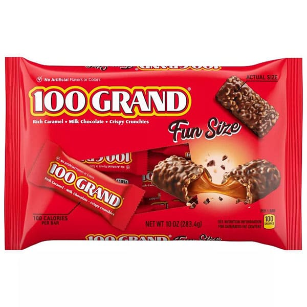 4X Packs 100 Grand King Size Chocolate Caramel Candy Bars 2.2oz