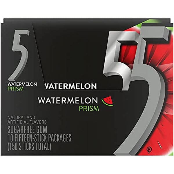 5 Gum Watermelon Prism Sugar Free Chewing Gum