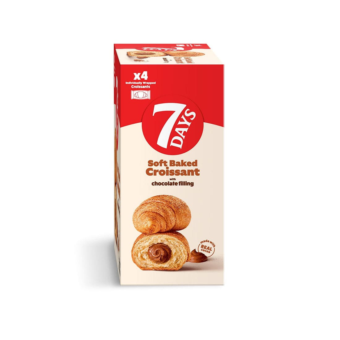 7Days Soft Croissant, Chocolate Croissant, Breakfast Pastry, Individually Wrapped On The Go Snack