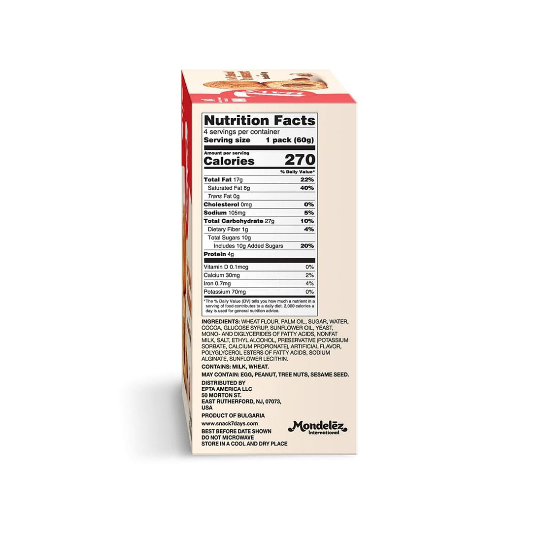 7Days Soft Croissant, Chocolate Croissant, Breakfast Pastry, Individually Wrapped On The Go Snack