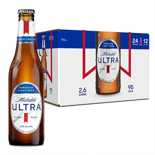 Michelob Ultra Low-Carb Light Lager Bottles, 4.2% abv, 12 oz