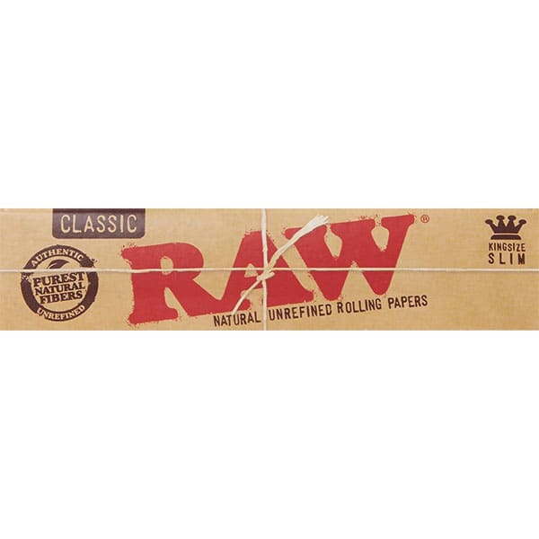 RAW Classic Black 1 1/4 Size Natural Unrefined Ultra Thin 79mm Rolling Papers (6 Packs)