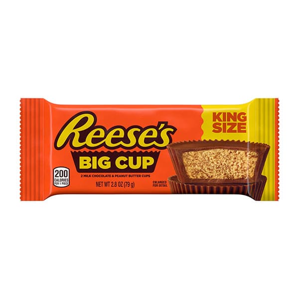 REESE'S Big Cup Milk Chocolate Peanut Butter with Potato Chips King Size Cups Candy, Gluten Free